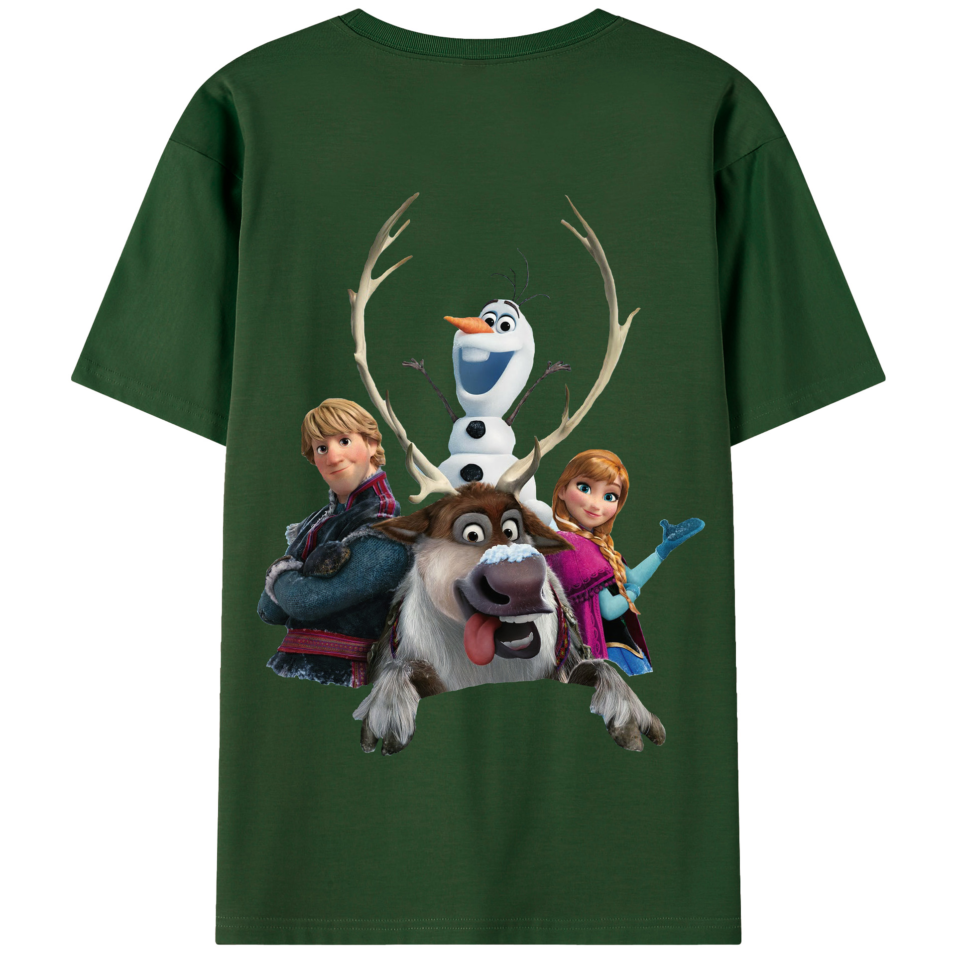 （画像用） アナと雪の女王 アンナ エルサ Frozen Anna Elsa 綿100％半袖Tシャツ（背面プリント）